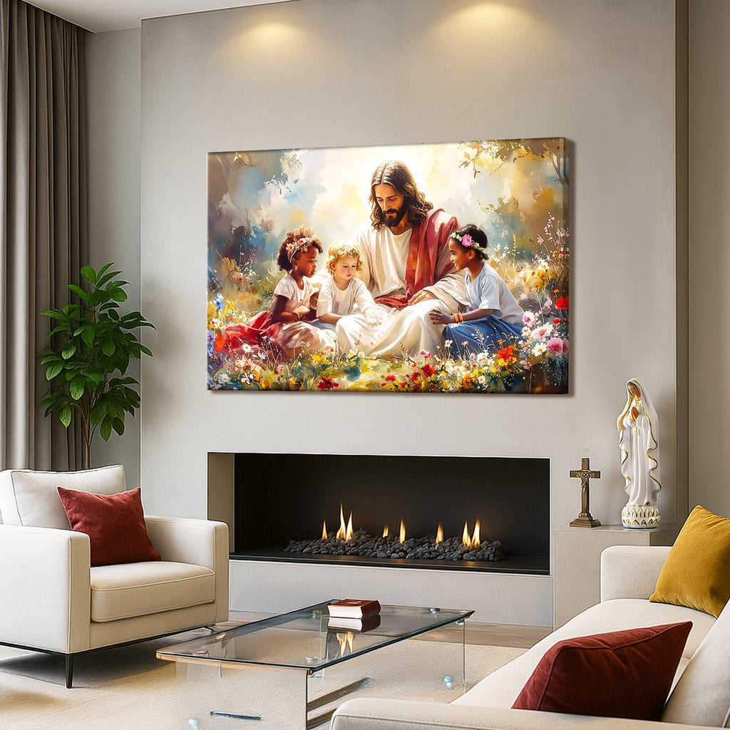 Jesus With Children Faith Wall Art VI